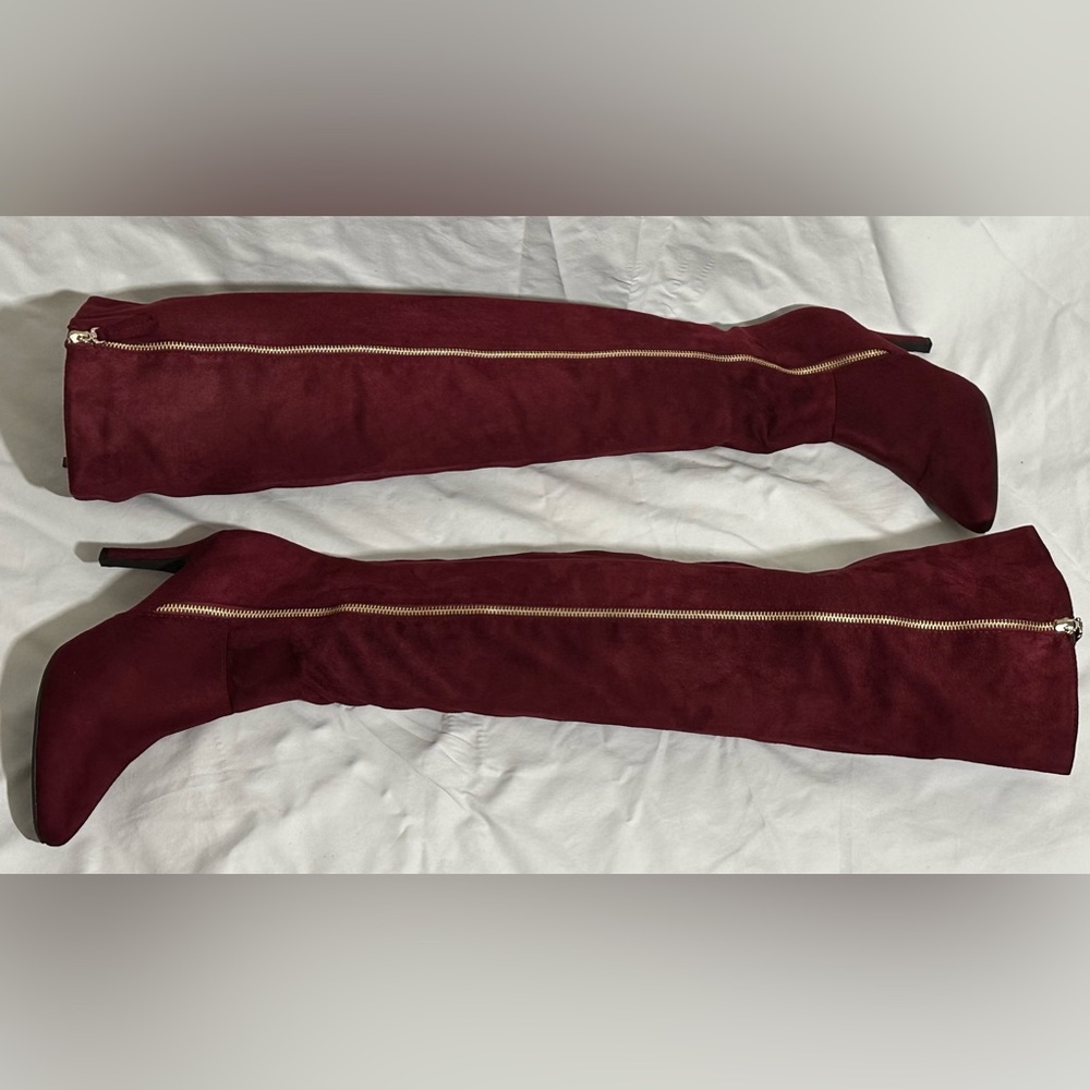 Forever Burgundy Suede Over the Knee Boots